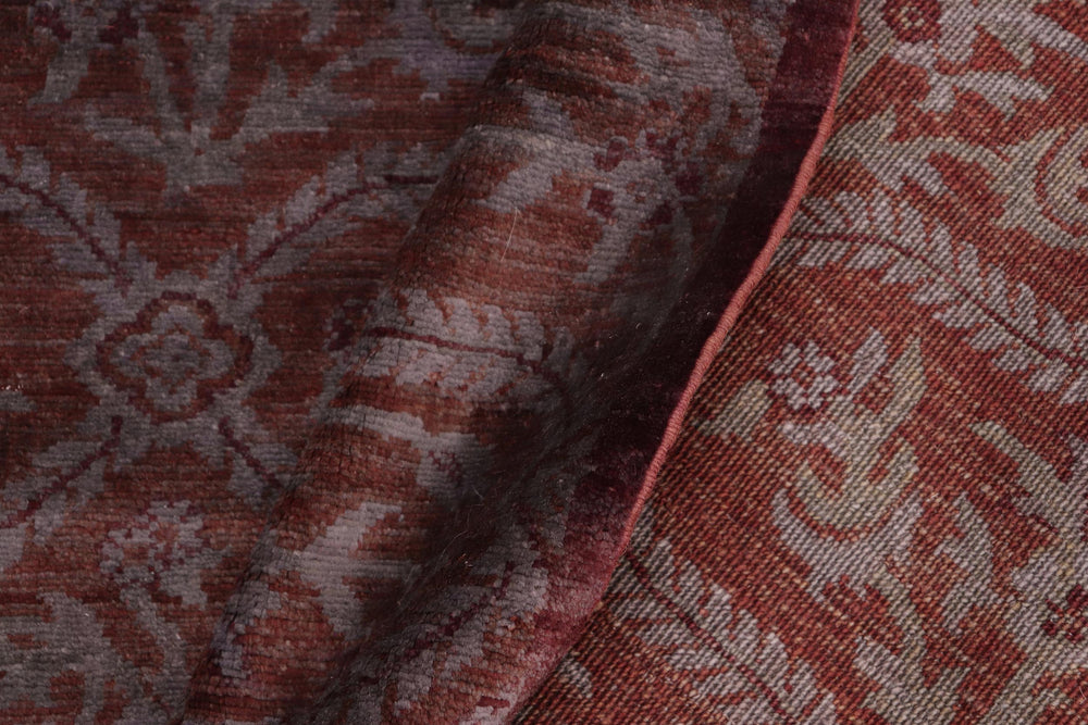 handmade Over Dyed Over Dyed Rust Blue Hand Knotted RECTANGLE 100% WOOL area rug 5' x 7'