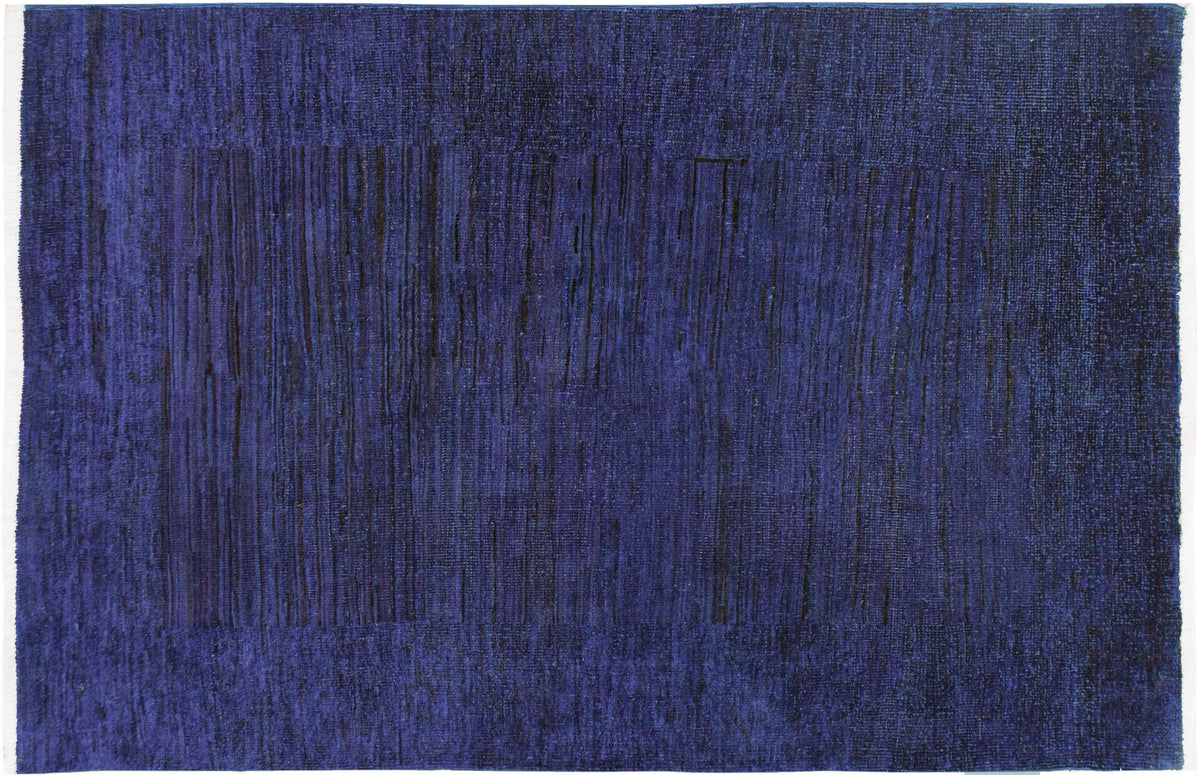 handmade Over Dyed Over Dyed Blue Purple Hand Knotted RECTANGLE 100% WOOL area rug 3' x 5'