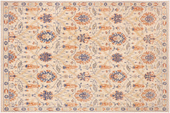 Chic Ziegler Guillerm Beige/Blue Wool Rug - 9'1'' x 10'8''