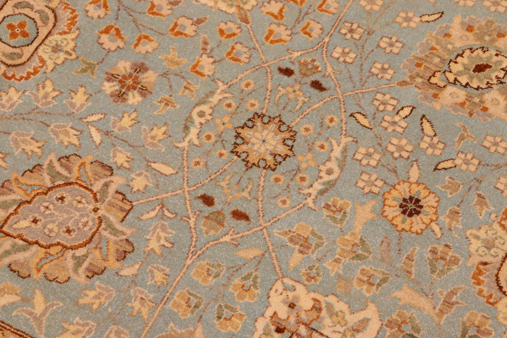 handmade Transitional Design Blue Tan Hand Knotted RECTANGLE 100% WOOL area rug 10' x 14'