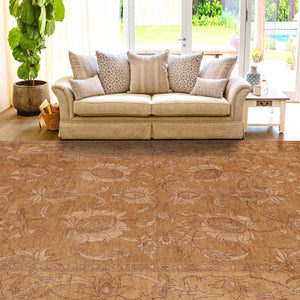 handmade Traditional Kafkaz Brown Tan Hand Knotted RECTANGLE 100% WOOL area rug 9x12