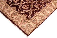 handmade Transitional Veg Dye Aubergine Beige Hand Knotted RECTANGLE 100% WOOL area rug 8x10