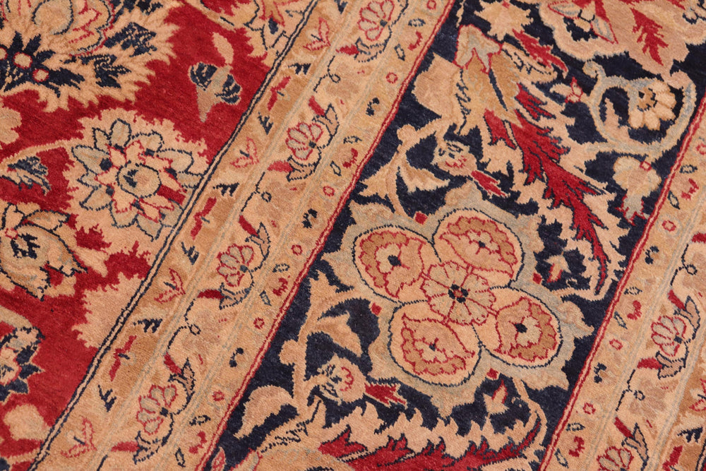 handmade Transitional Mahal Red Blue Hand Knotted RECTANGLE 100% WOOL area rug 8x10
