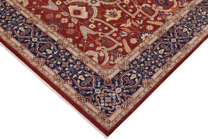 handmade Traditional Kafkaz Rust Blue Hand Knotted RECTANGLE 100% WOOL area rug 9' x 12'