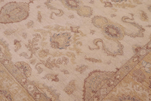 handmade Transitional Kafkaz Beige Lt. Gold Hand Knotted RECTANGLE 100% WOOL area rug 9' x 12'