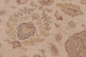 handmade Transitional Kafkaz Beige Lt. Gold Hand Knotted RECTANGLE 100% WOOL area rug 9' x 12'