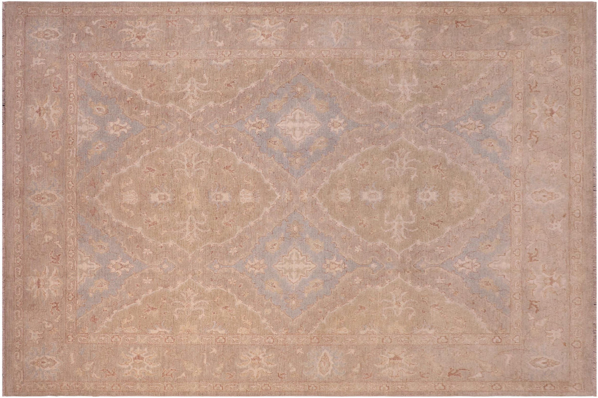 handmade Transitional Kafkaz Lt. Green Lt. Gray Hand Knotted RECTANGLE 100% WOOL area rug 8' x 10'