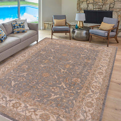handmade Traditional Kafkaz Lt. Gray Beige Hand Knotted RECTANGLE 100% WOOL area rug 9x12