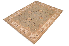 handmade Traditional Kafkaz Gray Ivory Hand Knotted RECTANGLE 100% WOOL area rug 8x10