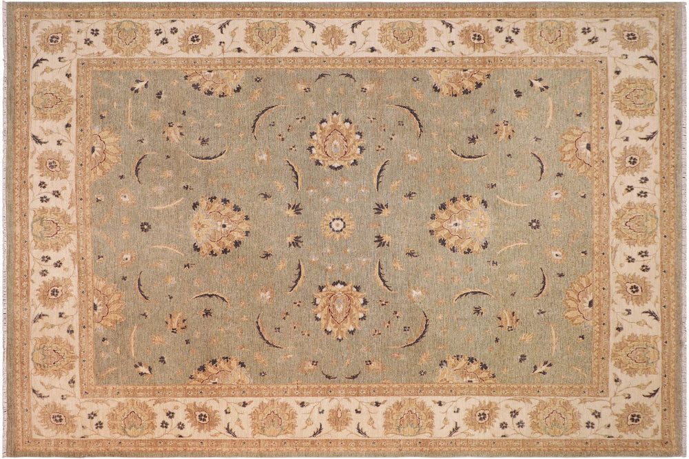 handmade Traditional Kafkaz Gray Ivory Hand Knotted RECTANGLE 100% WOOL area rug 8x10