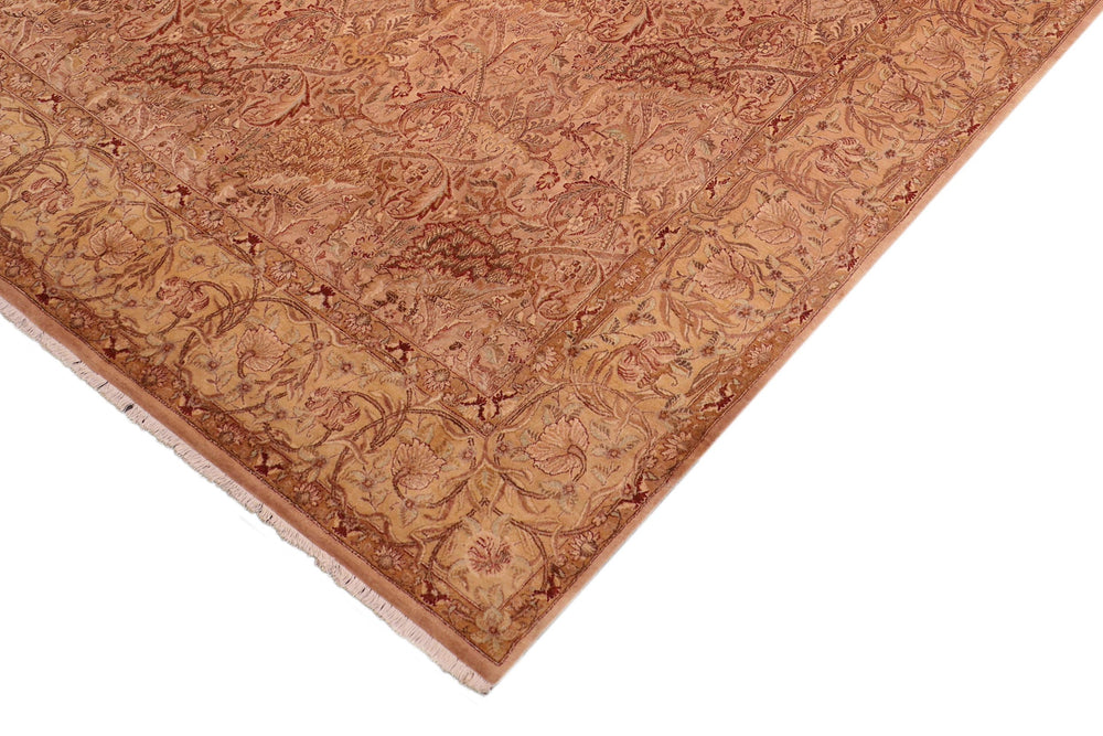 handmade Transitional William Tan Gold Hand Knotted RECTANGLE 100% WOOL area rug 8x10