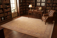 handmade Transitional Sultanabad Gold Gray Hand Knotted RECTANGLE 100% WOOL area rug 8x10
