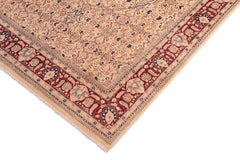 handmade Traditional Tabriz Beige Red Hand Knotted RECTANGLE 100% WOOL area rug 8x10
