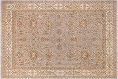 handmade Traditional Kafkaz Gray Ivory Hand Knotted RECTANGLE 100% WOOL area rug 9x12