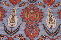 handmade Modern Kafkaz Blue Rust Hand Knotted RECTANGLE 100% WOOL area rug 10' x 14'