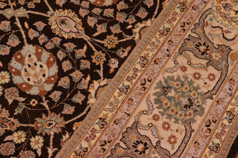 handmade Traditional  Brown Tan Hand Knotted RECTANGLE 100% WOOL area rug 8' x 10'