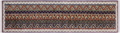 handmade Transitional Shawl Blue Ivory Hand Knotted RUNNER 100% WOOL area rug 2x10