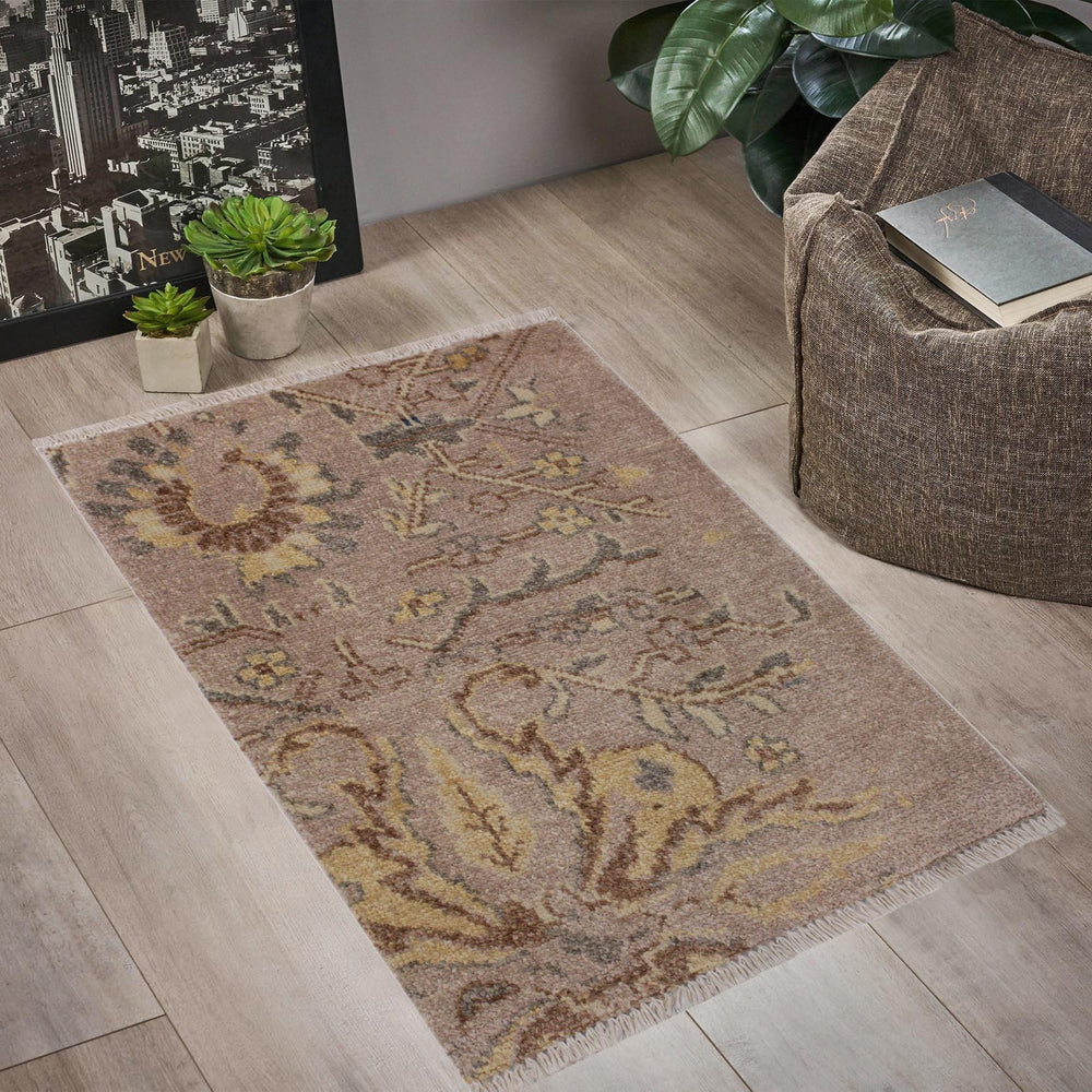 handmade Modern Kafkaz Gold Gold Hand Knotted RECTANGLE 100% WOOL area rug 2' x 3'