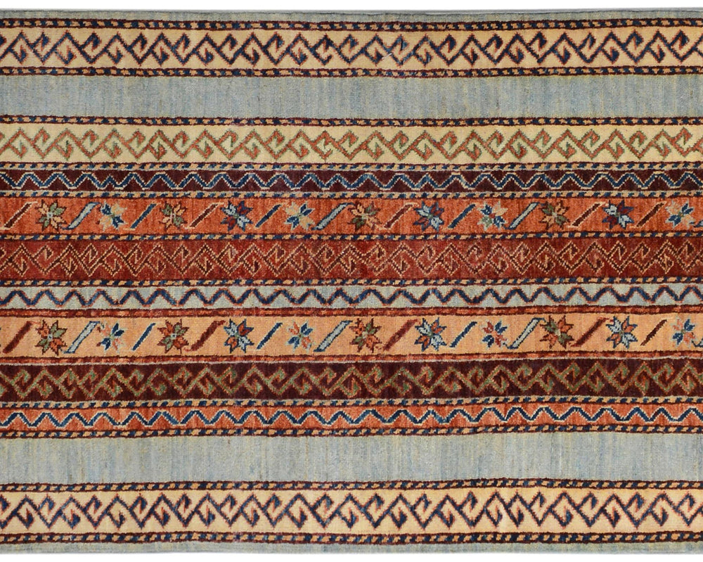 handmade Transitional Shawl Lt. Blue Ivory Hand Knotted RUNNER 100% WOOL area rug 2.6x9