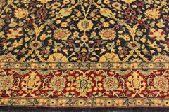 handmade Traditional  Blue Red Hand Knotted RECTANGLE 100% WOOL area rug 4' x 6'