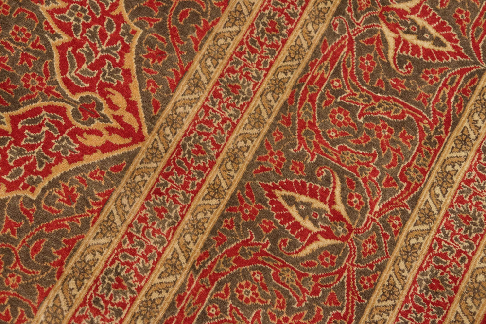 handmade Transitional Veg Dye Rust Green Hand Knotted RECTANGLE 100% WOOL area rug 8x10