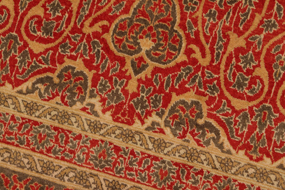 handmade Transitional Veg Dye Rust Green Hand Knotted RECTANGLE 100% WOOL area rug 8x10