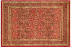 handmade Transitional Veg Dye Rust Green Hand Knotted RECTANGLE 100% WOOL area rug 8x10