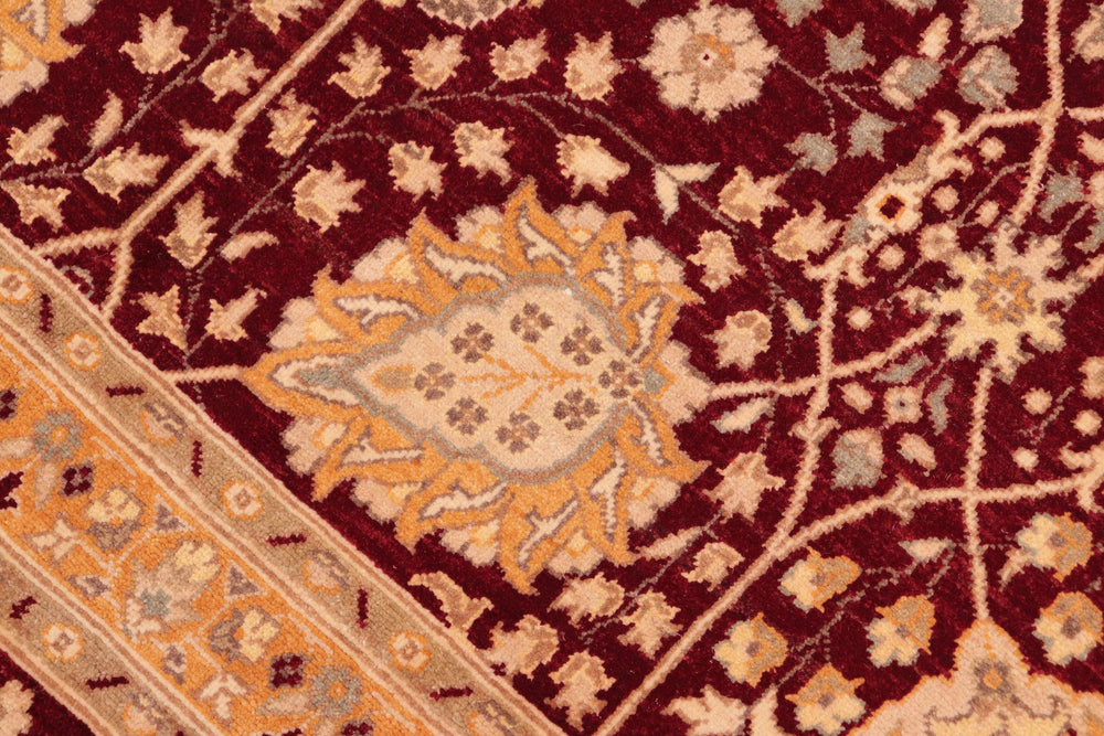 handmade Transitional Design Red Gold Hand Knotted RECTANGLE 100% WOOL area rug 8' x 10'