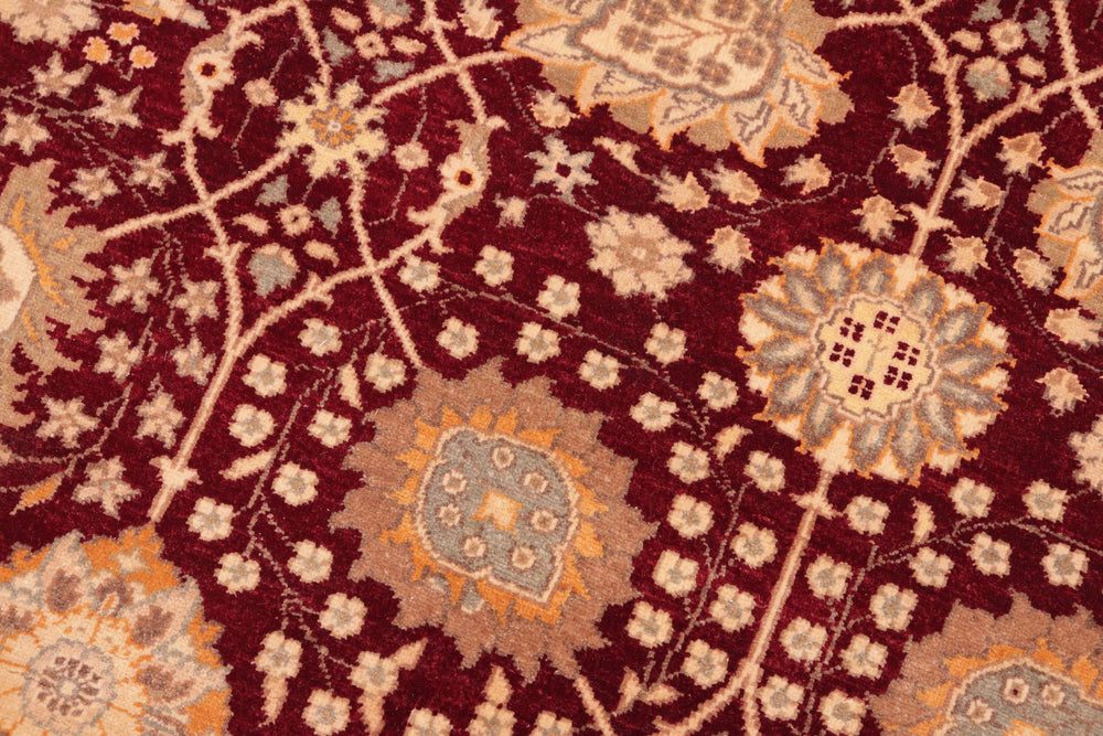 handmade Transitional Design Red Gold Hand Knotted RECTANGLE 100% WOOL area rug 8' x 10'
