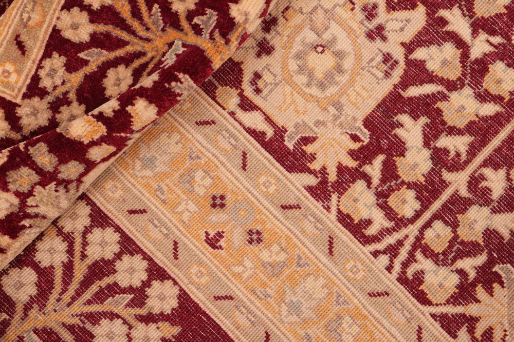 handmade Transitional Design Red Gold Hand Knotted RECTANGLE 100% WOOL area rug 8' x 10'