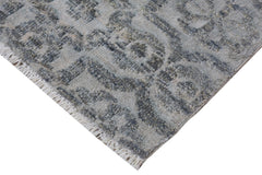 handmade Modern Kafkaz Gray Gray Hand Knotted RECTANGLE WOOL&VISCOU area rug 4' x 6'