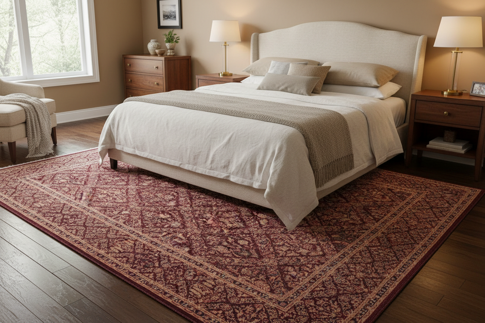handmade Transitional Nadeem Aubergine Aubergine Hand Knotted RECTANGLE 100% WOOL area rug 8x10