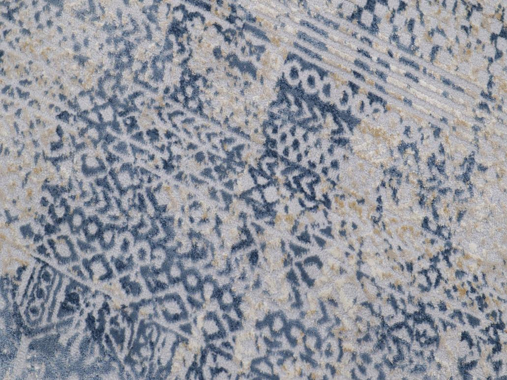 handmade Transitional Distressed Gray Blue Machine Made RECTANGLE POLYESTER area rug 9x12