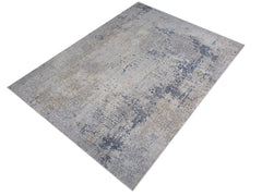 handmade Modern Abstract Gray Blue Machine Made RECTANGLE POLYESTER area rug 9x12