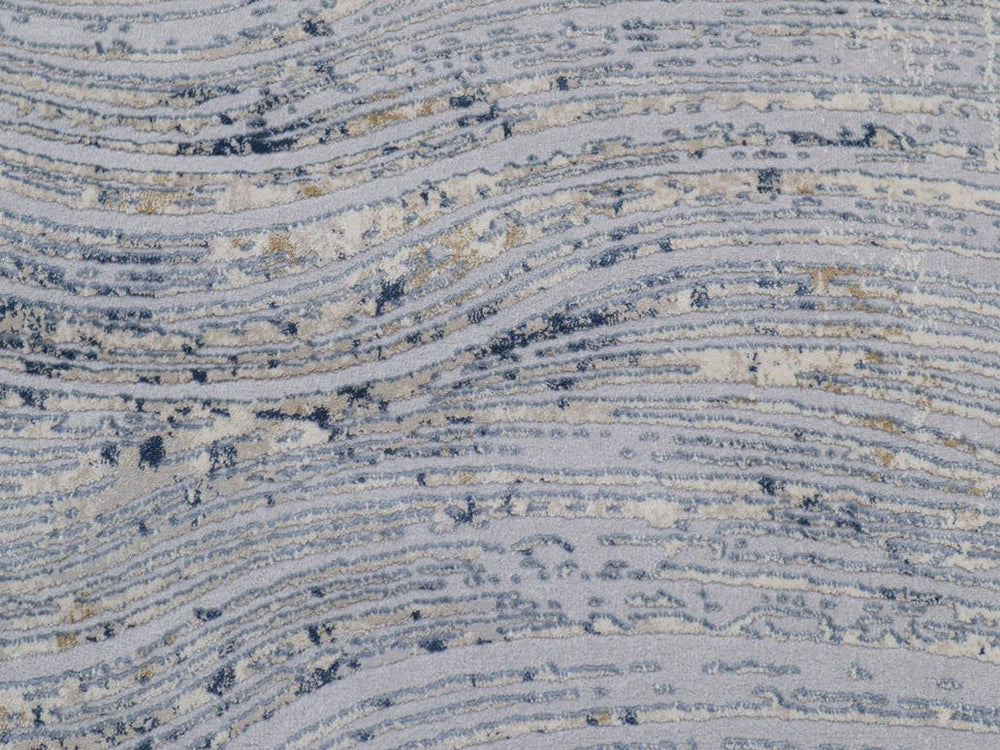 handmade Modern Abstract Gray Blue Machine Made RECTANGLE POLYESTER area rug 9x12