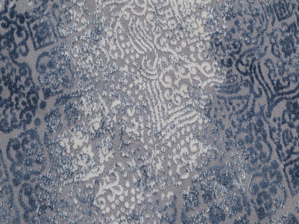 handmade Transitional Distressed Gray Blue Machine Made RECTANGLE POLYESTER area rug 9x12