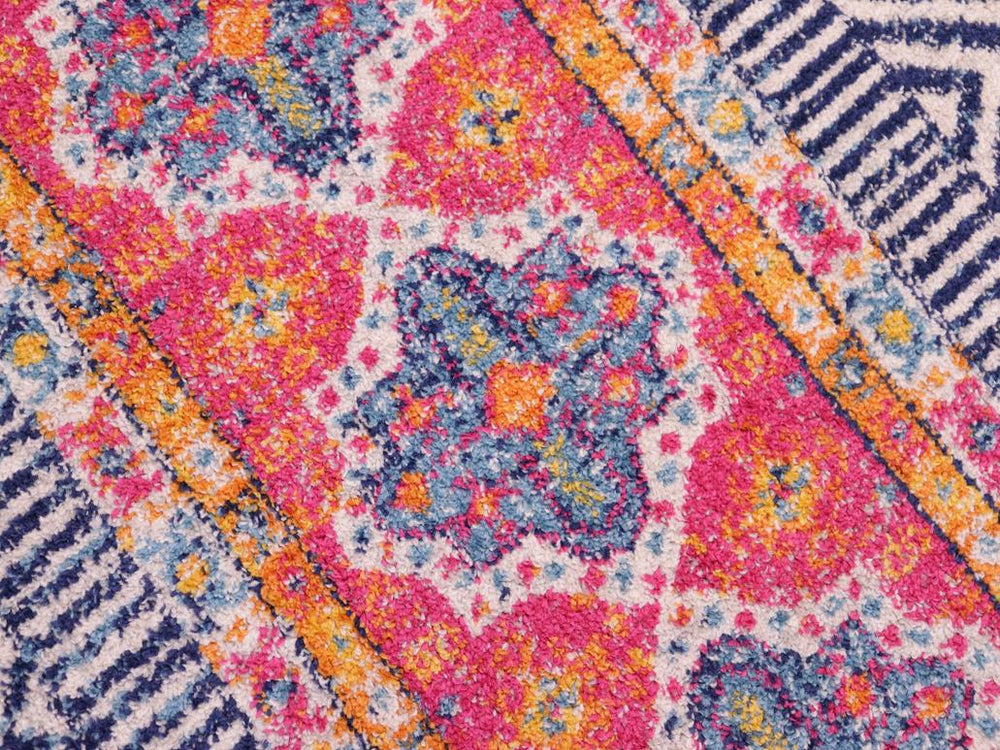 handmade Geometric Modern Blue Fushia Machine Made RECTANGLE POLYESTER area rug