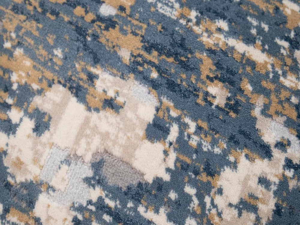 handmade Modern Abstract Blue Beige Machine Made RECTANGLE POLYESTER area rug 9x12