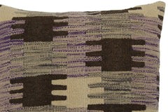 handmade Traditional Pillow Purple Gray Hand-made SQUARE 100% WOOL kilim throw pillow