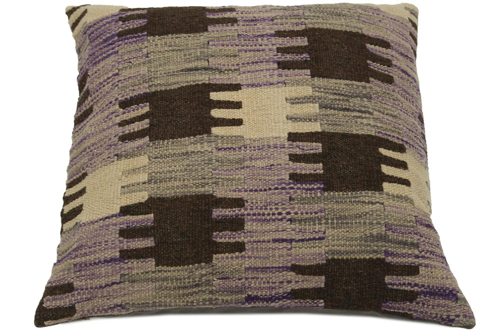 handmade Traditional Pillow Purple Gray Hand-made SQUARE 100% WOOL kilim throw pillow