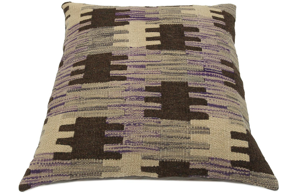 handmade Traditional Pillow Purple Gray Hand-made SQUARE 100% WOOL kilim throw pillow
