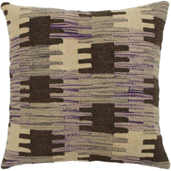 handmade Traditional Pillow Purple Gray Hand-made SQUARE 100% WOOL kilim throw pillow
