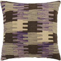 handmade Traditional Pillow Purple Gray Hand-made SQUARE 100% WOOL kilim throw pillow