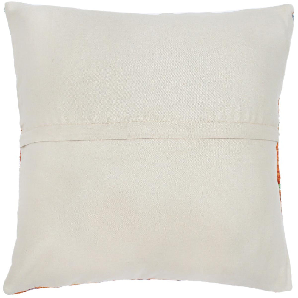 handmade Traditional Pillow Rust Blue Hand-Woven SQUARE 100% WOOL kilim throw pillow
