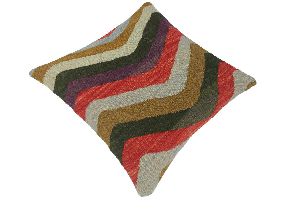 handmade Traditional Pillow Blue Red Hand-Woven SQUARE 100% WOOL kilim throw pillow