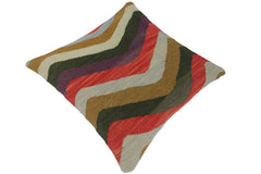 handmade Traditional Pillow Blue Red Hand-Woven SQUARE 100% WOOL kilim throw pillow