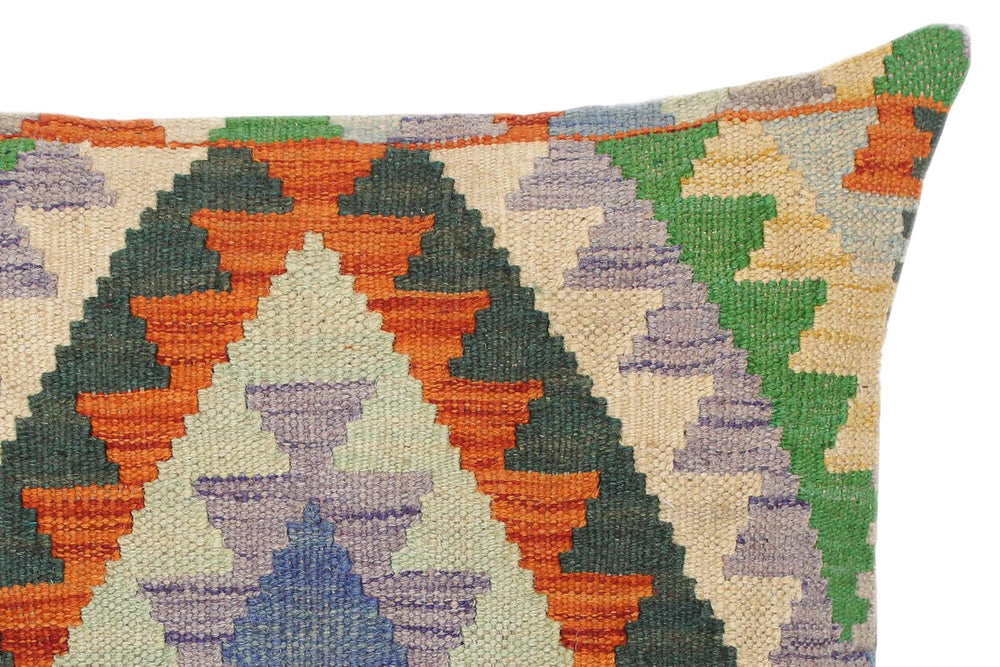 handmade Traditional Pillow Blue Rust Hand-Woven SQUARE 100% WOOL kilim throw pillow