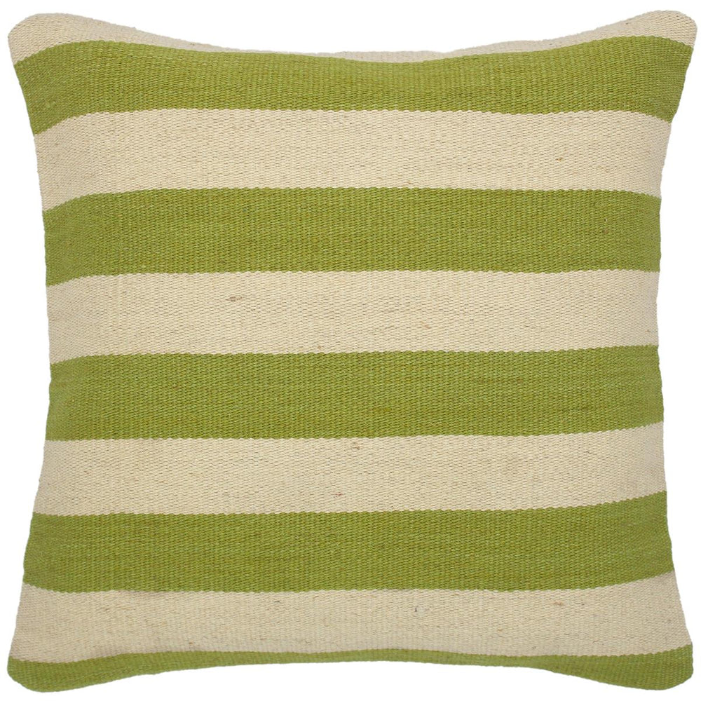 handmade Modern Pillow Beige Green Hand-Woven SQUARE 100% WOOL kilim throw pillow