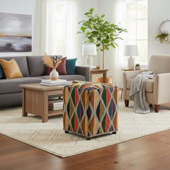 handmade Modern Ottoman Blue Rust HandmadePOUF 100% WOOL area rug