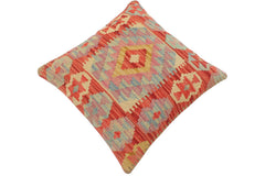 handmade Tribal Turkish Antique Red Blue Hand-Woven SQUARE 100% WOOL pillow